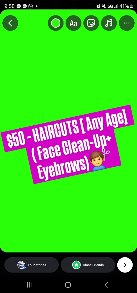 HAIRCUTS[ All Ages]CleanUp+Eyebrows