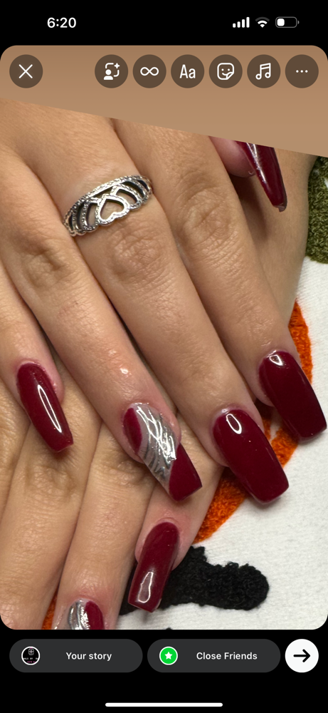 Full Set , Acrylic With Gel Polish