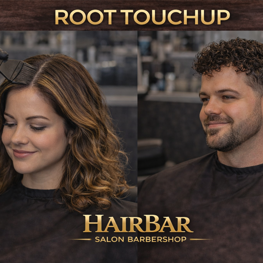 Root Touchup at HairBar Salon BarberShop in Cross Roads, TX