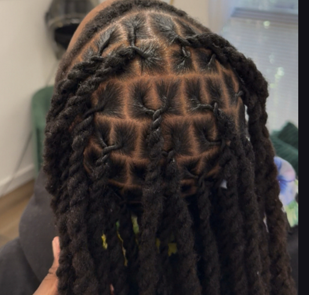 Loc Maintenance w/two strand twist at Akilah’s Lounge in Pensacola, FL