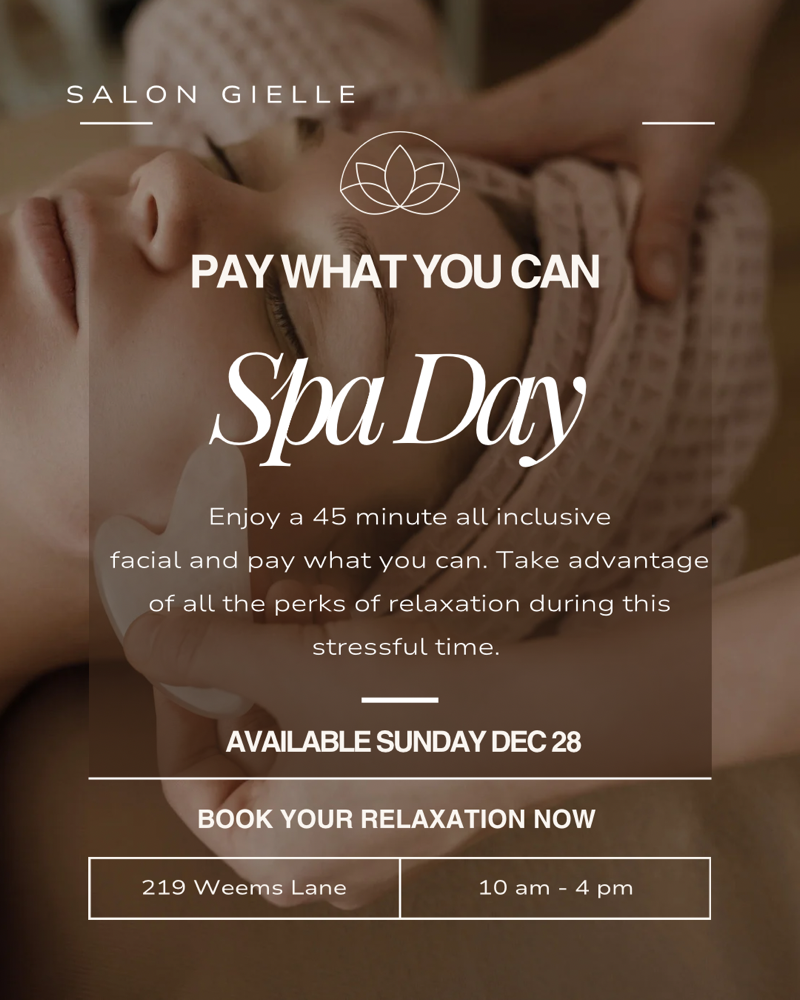 Pay What You Can Facial DEC 28