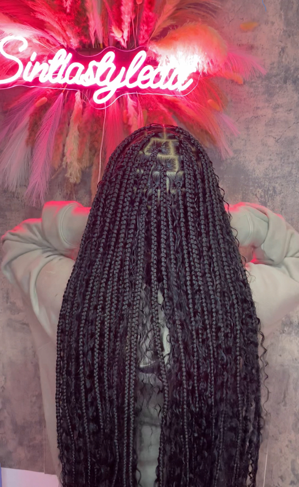 Medium Boho Knotless Braids