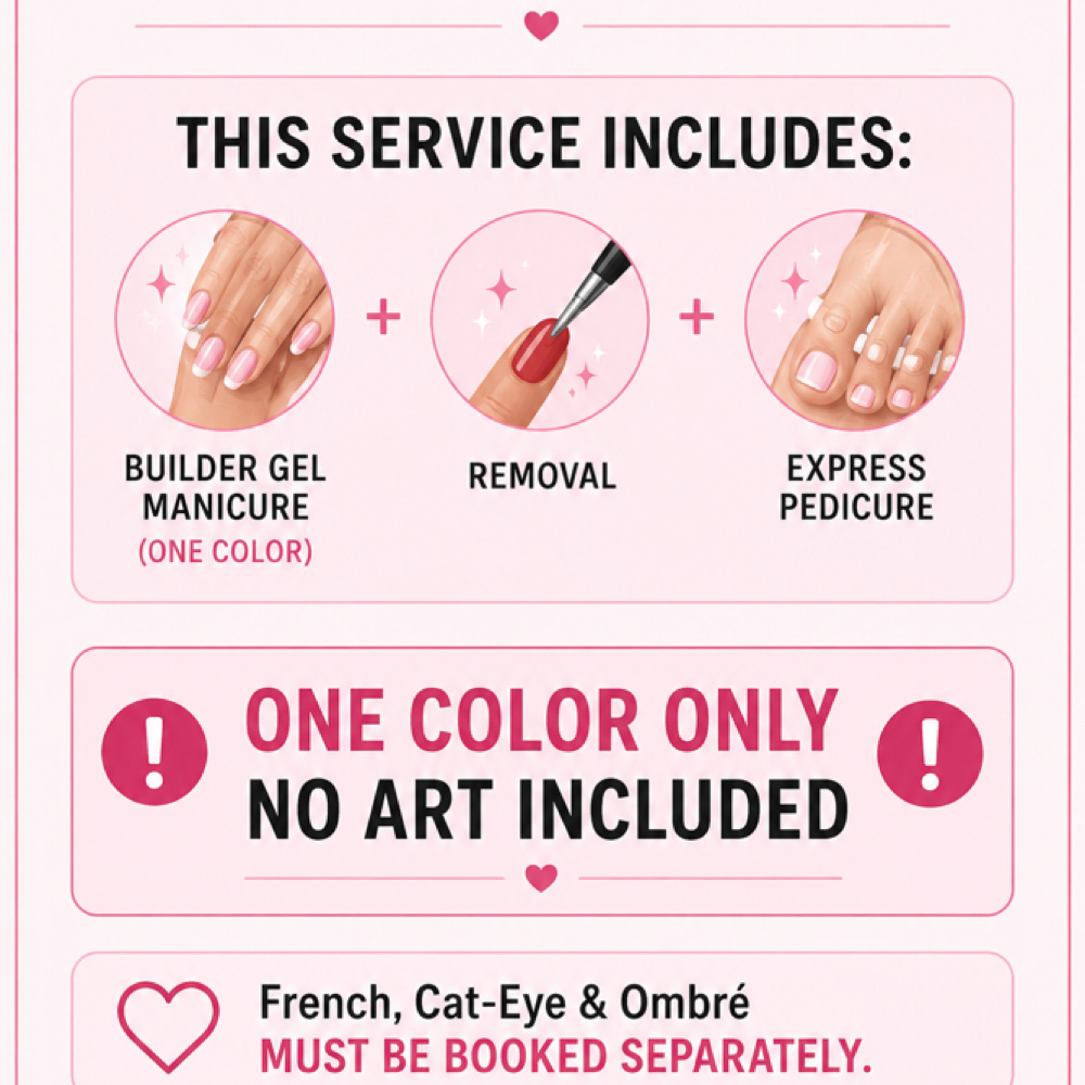 BuilderGel/Removal/Express Pedi at Big Apple Art in Brooklyn, NY