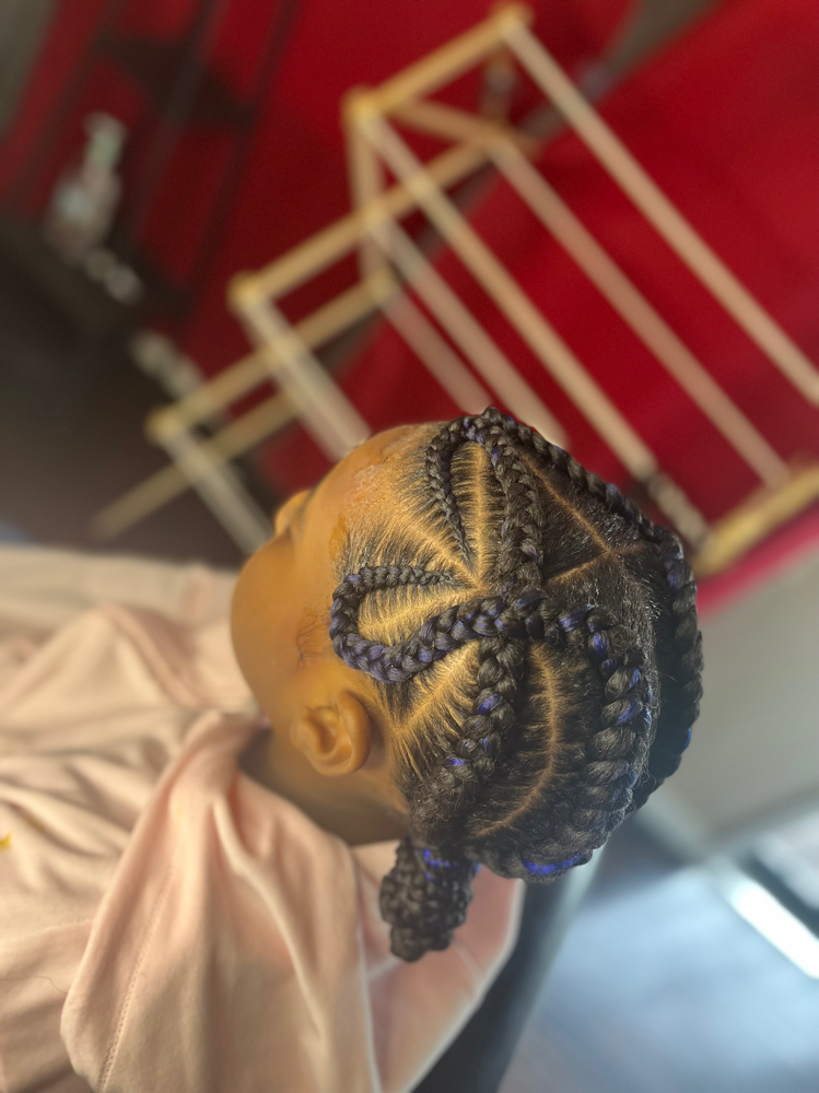 Girls 4 Criss Cross Stich Braids