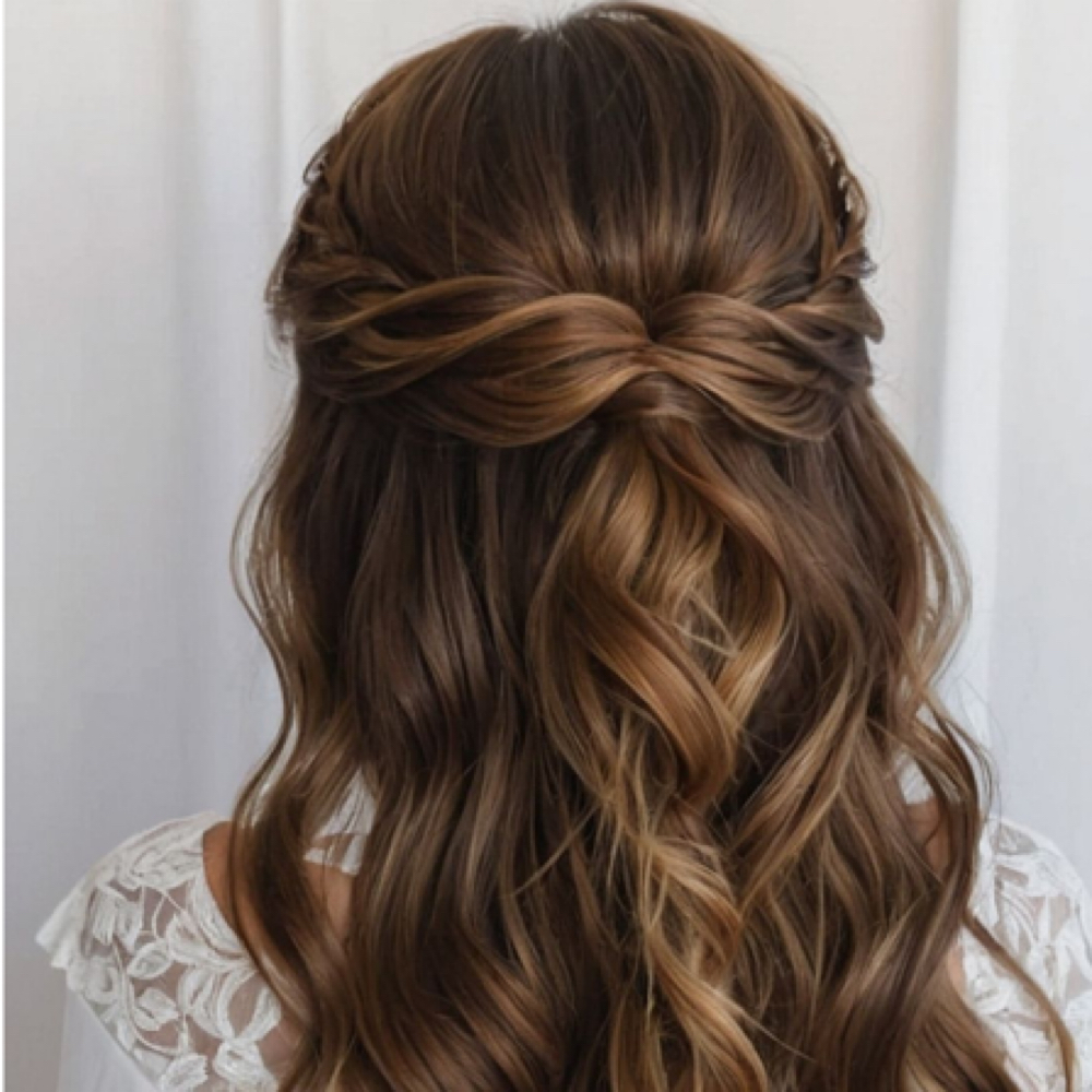 Formal Style (Half Up/Half Down) at His & Hers Barbershop and Salon in Painesville, OH