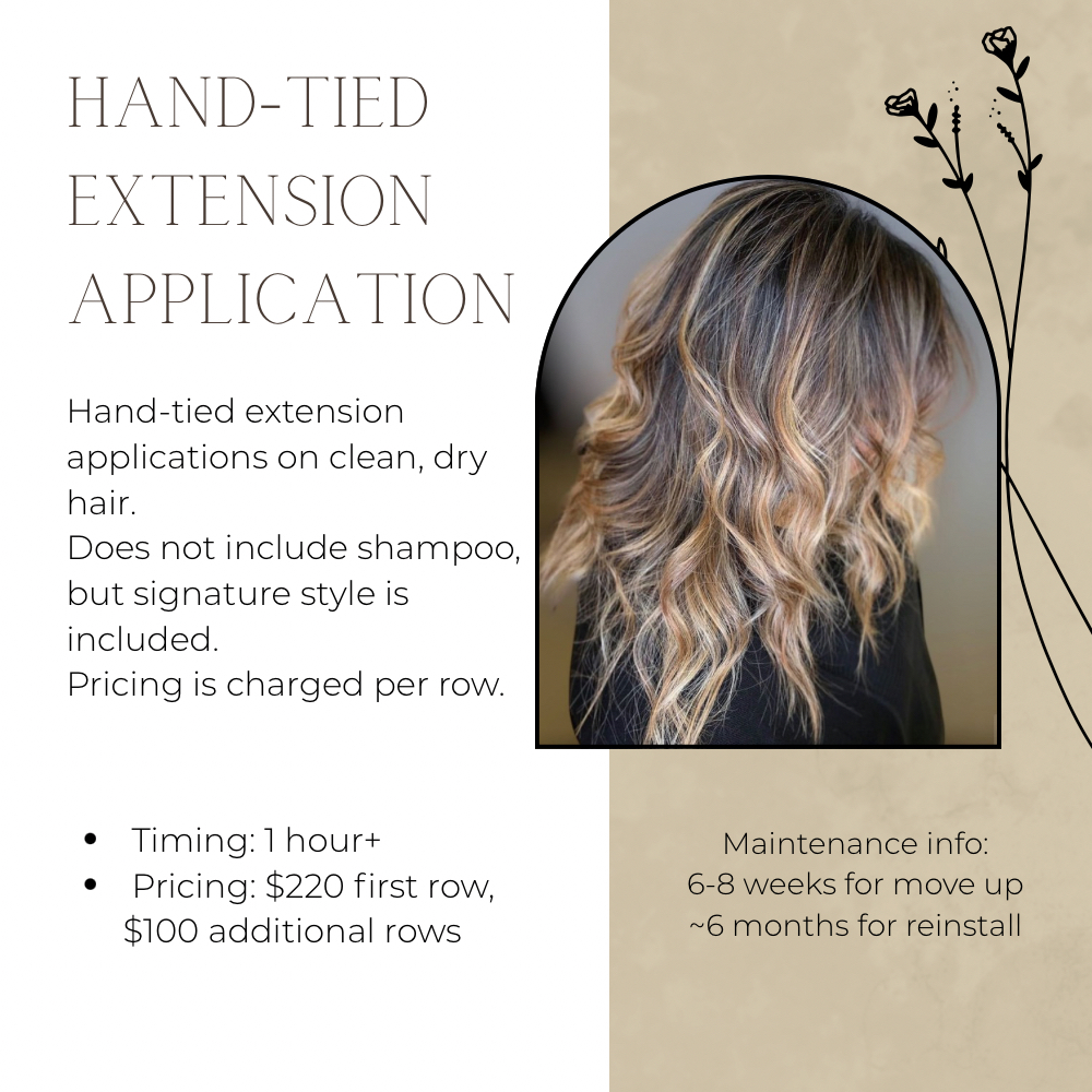 Hand Tied Extension Application at Carley’s Color Lounge in Fort Worth, TX
