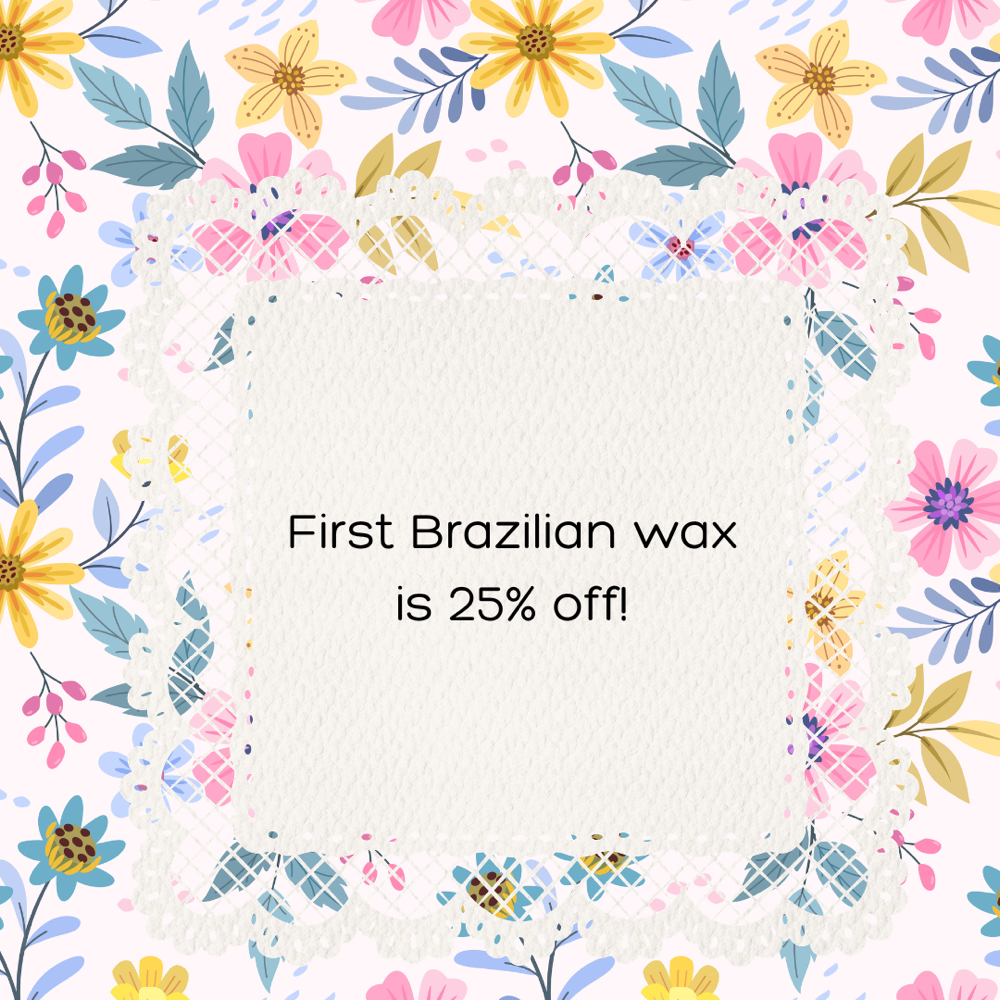 First Brazilian Wax Is 25% off ! at Skin Care By Jrobles 🤍 in Monterey, CA