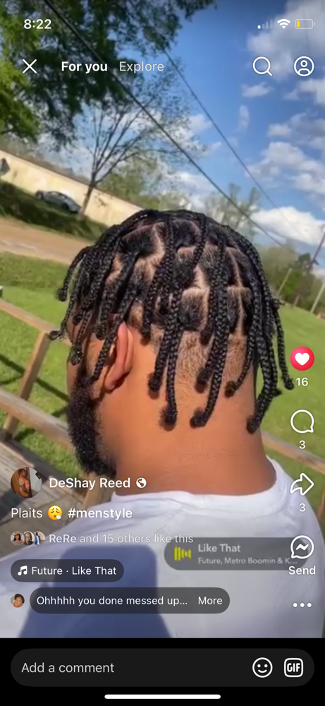 Men plaits and twists