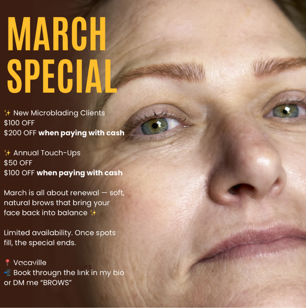 March Special at Hourglass Beauty Bar in Vacaville, CA