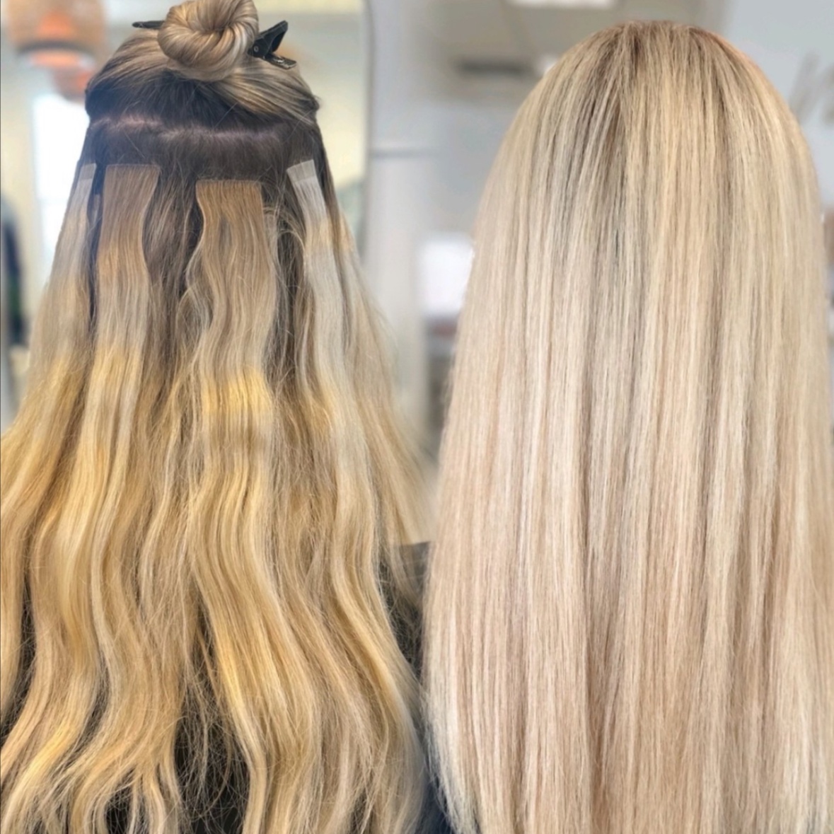 Tape-In Extension Install at Hair By Sara LeAnn in Pleasanton, CA