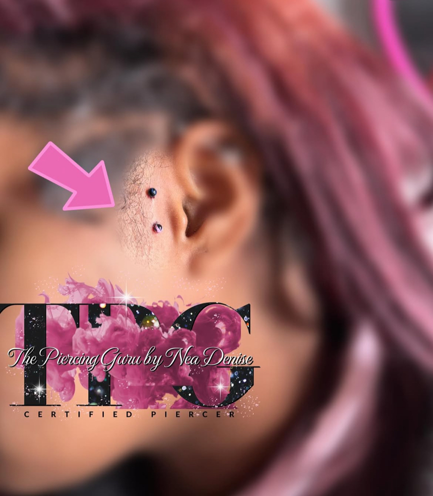 Surface Tragus at ThePiercingGuru By Nea Denise in Trafford, PA