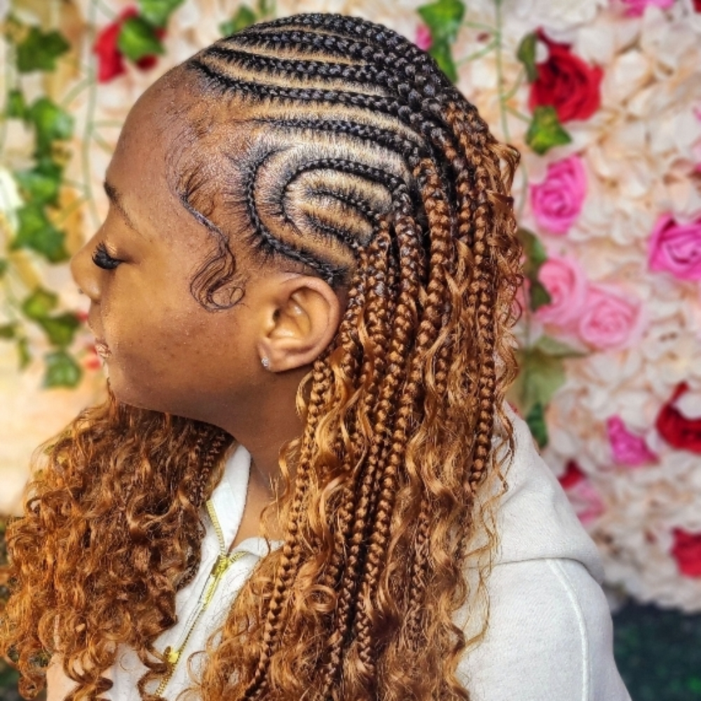 Fulani Braids mid-back at Locked In Lux in Oxnard, CA