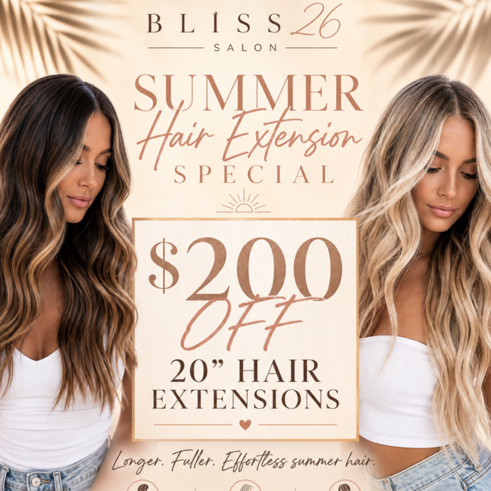Summer Hair Extension Special (20”) at Bliss 26 Salon in Topeka, KS