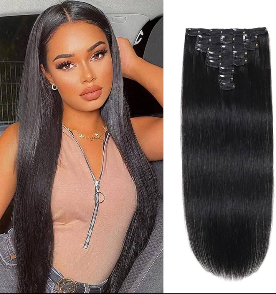 Silk Press + Clip Ins Extensions