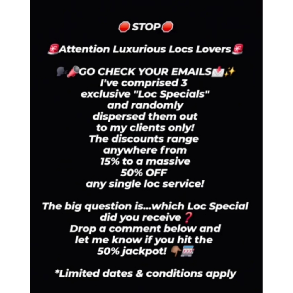 ✨️Loc Specials✨️ at Luxurious Loctician in Lewisville, TX