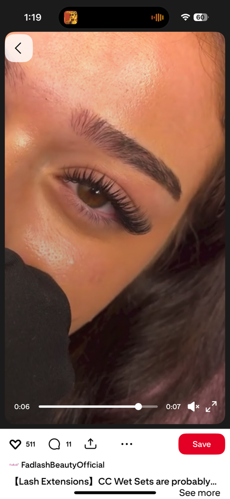 One Week Fill Eyelash Extentions