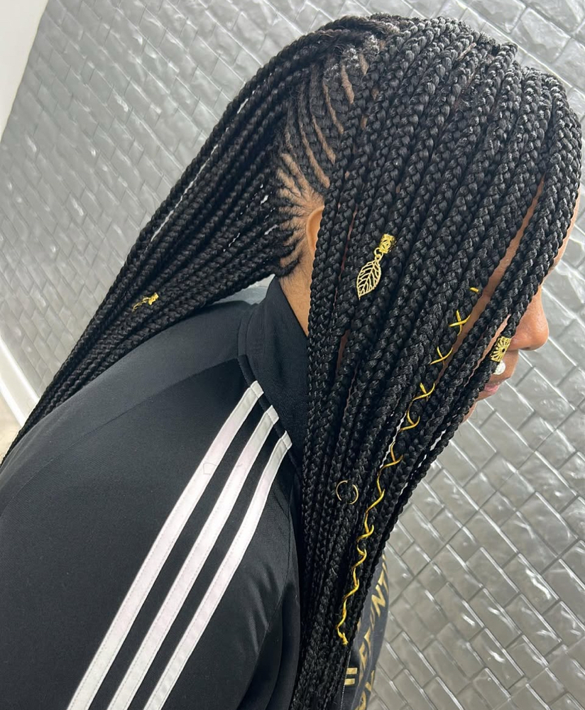 Mohawk With Box Braids at Boobabe Braidn Bar in Oxon Hill, MD