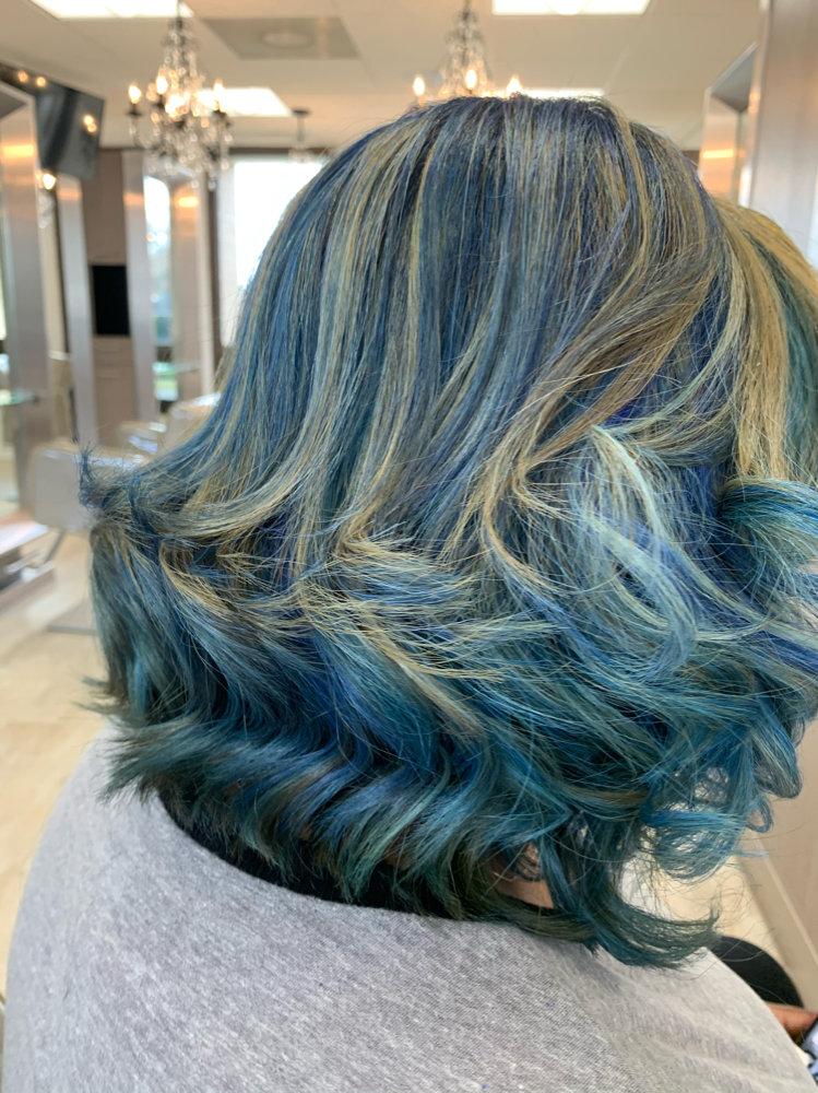 Silk Press + Fantasy Color