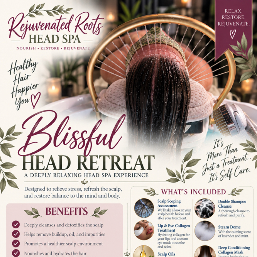 Blissful Head Retreat - 60min at Rejuvenated Roots Head Spa, LLC in Brownwood, TX