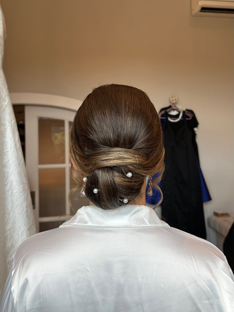 Bridal hairstyle at Zamora Allure in Concord, NC