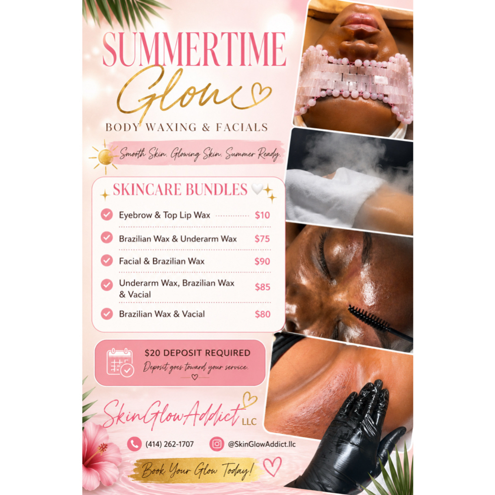 Facial & Brazilian Wax at SkinGlowAddictllc in Greendale, WI