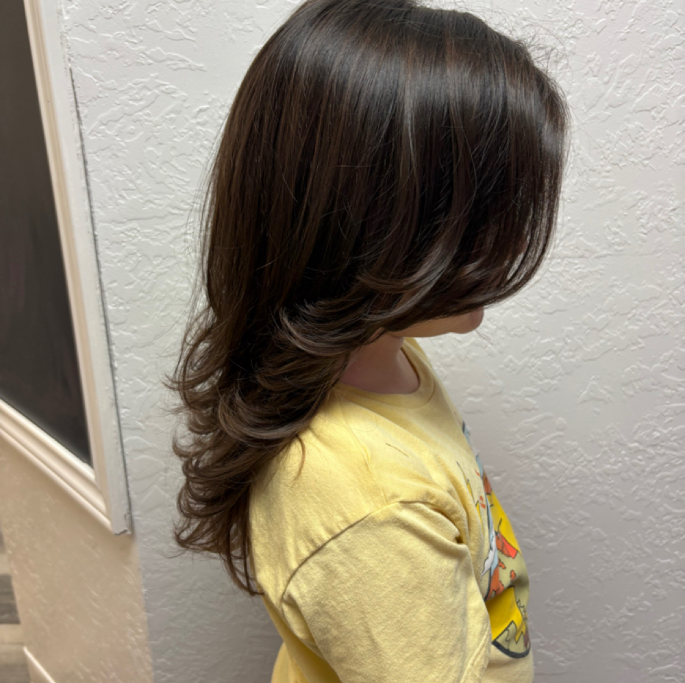 Girls Haircut &Style (12 &under) at Crowns Of Glory Hair Studio in Cleveland, TX