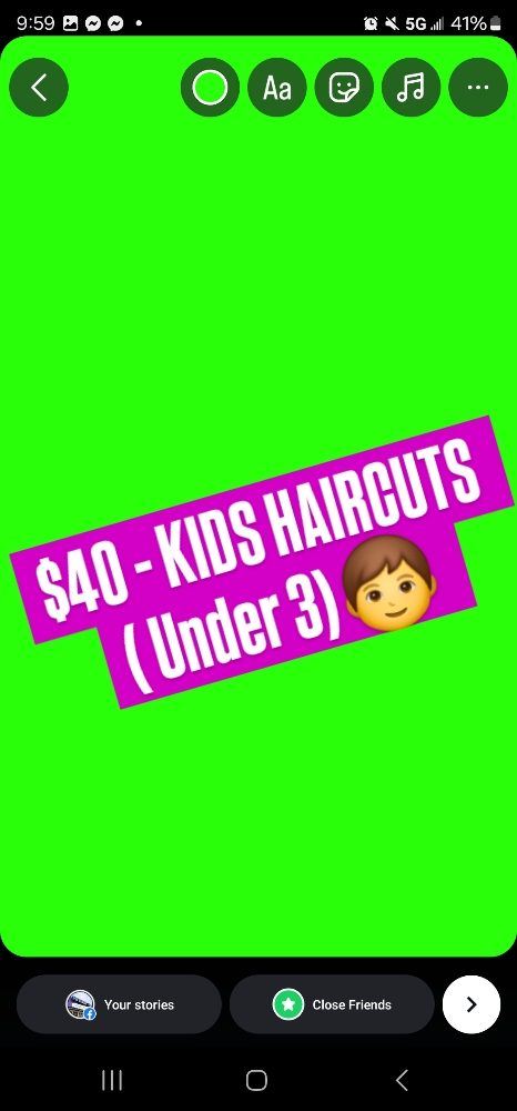 KIDS HAIRCUTS (UNDER 3)