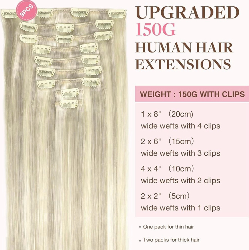 Clip-in Extensions 9 Piece Install