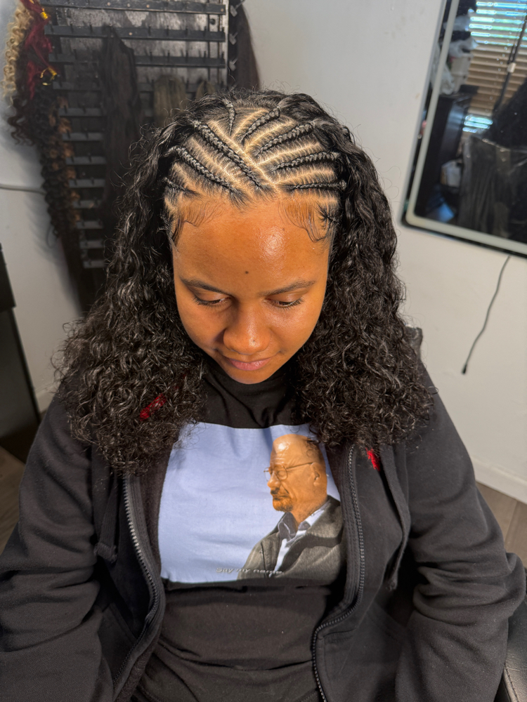Halfway Feedin Braids at GetCrownedByAsh in Hollywood, FL