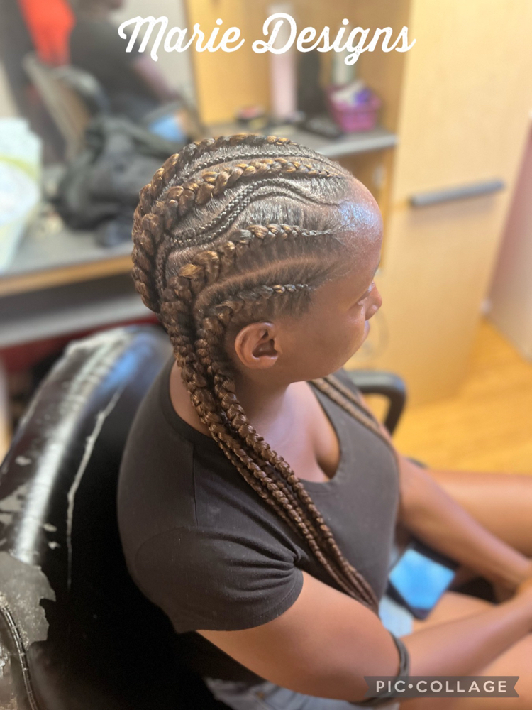 Feed In Braids With Design