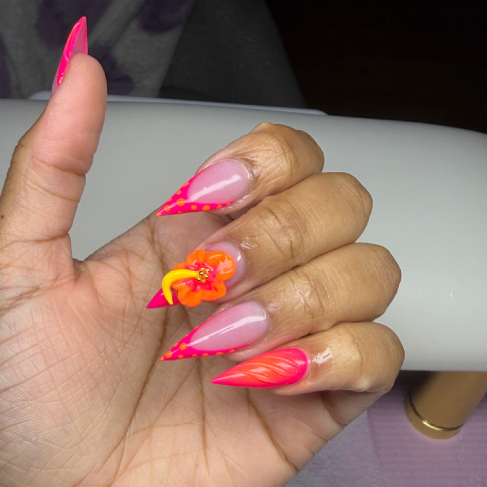 Medium Stilleto Acyrlic Full Set at Acrylicsbymarii in See You Soon <3, CT