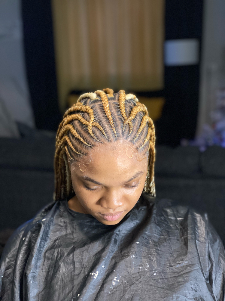 Medium Fulani Braids Half Box Braid