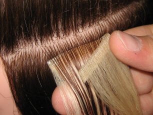 Tape Hair Extension application