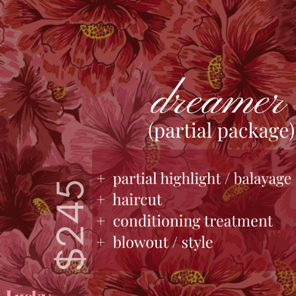 dreamer package (partial) at lucky girl hair co. in dallas, TX