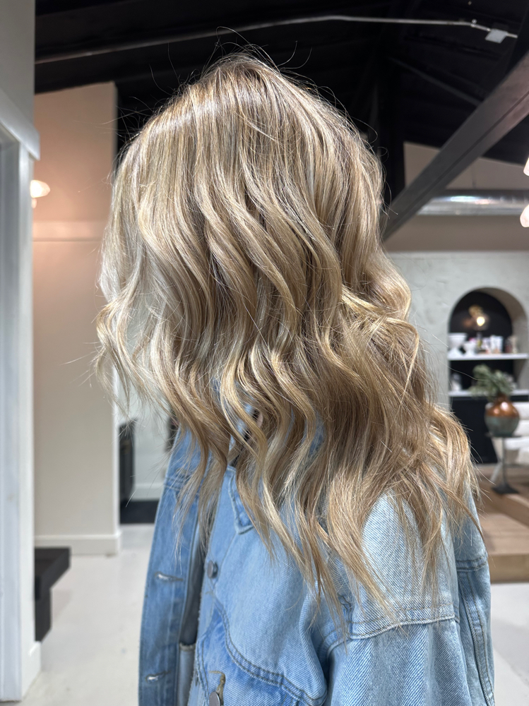 Full Custom Blonding + Haircut at Ash & Thorn Hair Studio in Grass Lake, MI