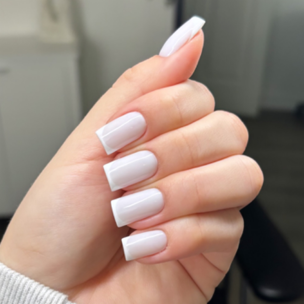 French tips on solid color at The Platinum Iris in College Park, MD