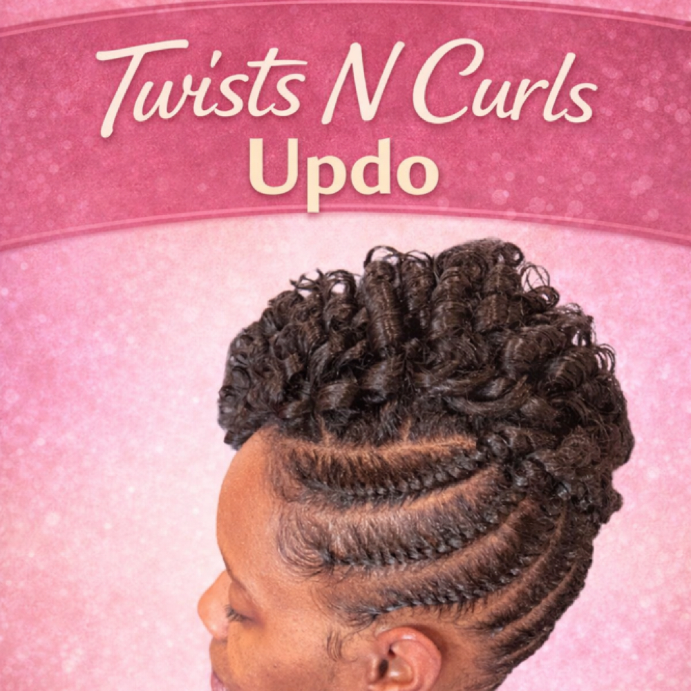 Twists N Curls Updo