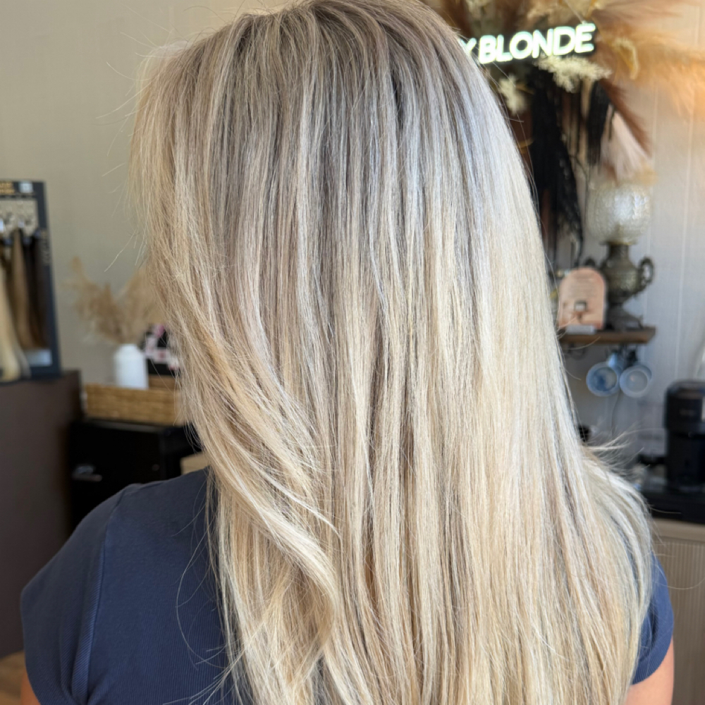 Half Custom Blonding Refresh at The Salty Blonde Hair Salon in Beaufort, SC