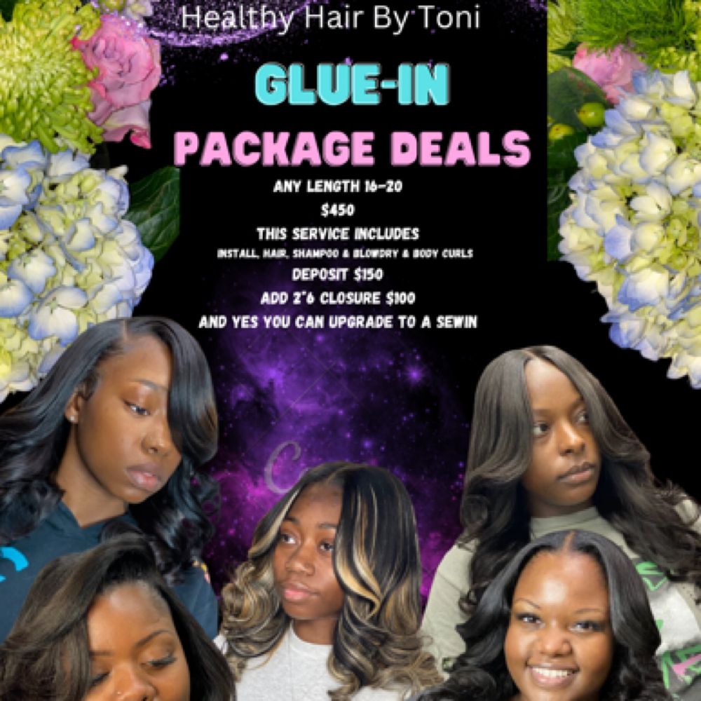 Glue In W/Hair Inc Package Deal at Healthy Hair By Toni in Calumet City, IL