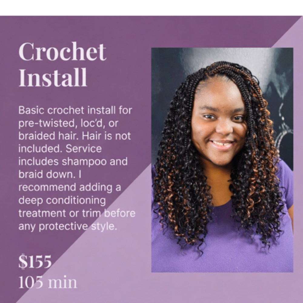 Crochet Pre-Twisted/Braided Hair at Hair by J’Rena’ in Lawrenceville, GA