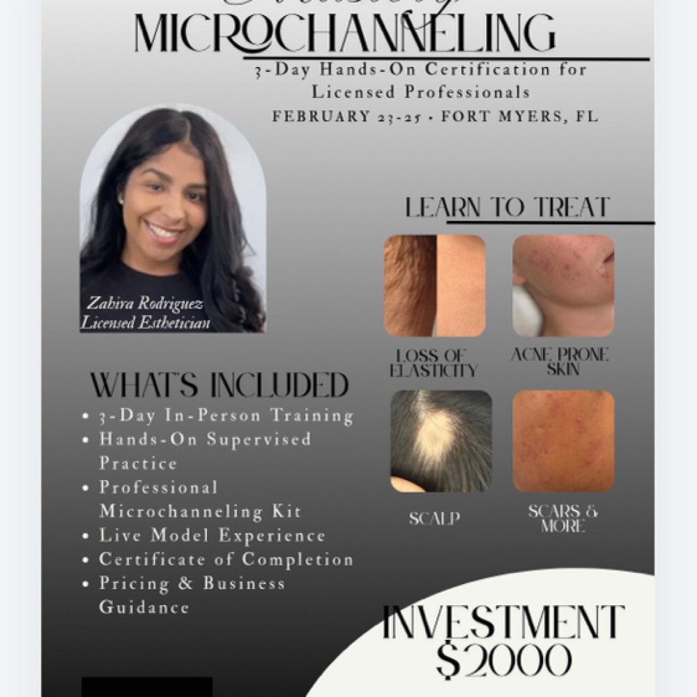 Microchanneling Mastery– 3 Day Ce at Skin Beauty Spa in Fort Myers, FL