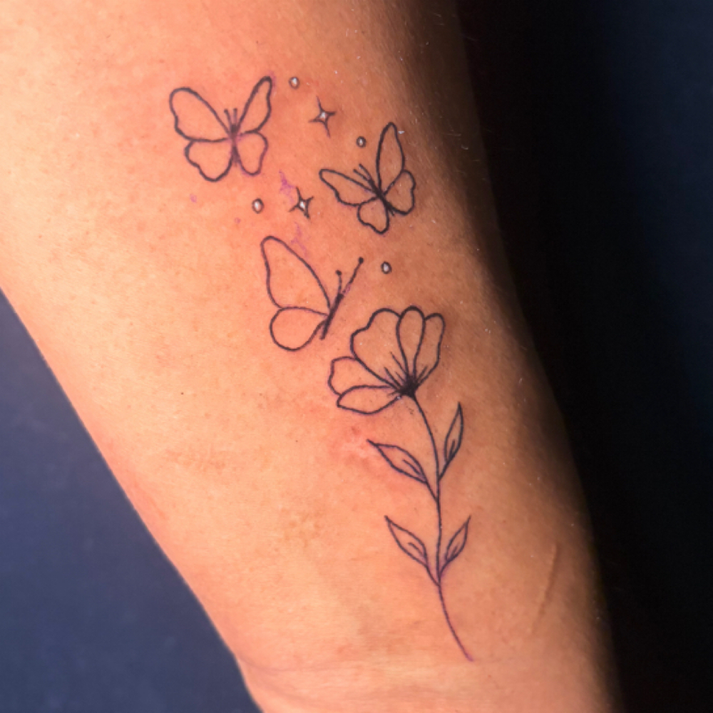 Fine Line Tattoo at baby B tattz in Orange, CA