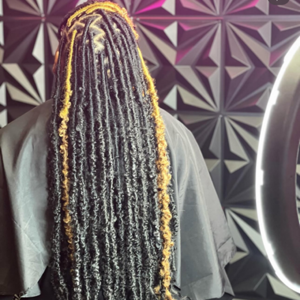 Butterfly locs/Box Braids over locs at TruGlam Stylist in Winston Salem, NC