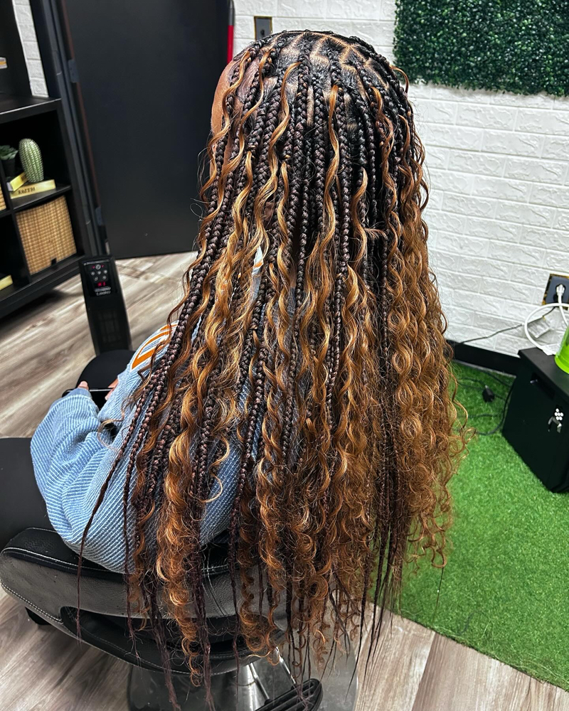 Medium Boho Knotless Braids
