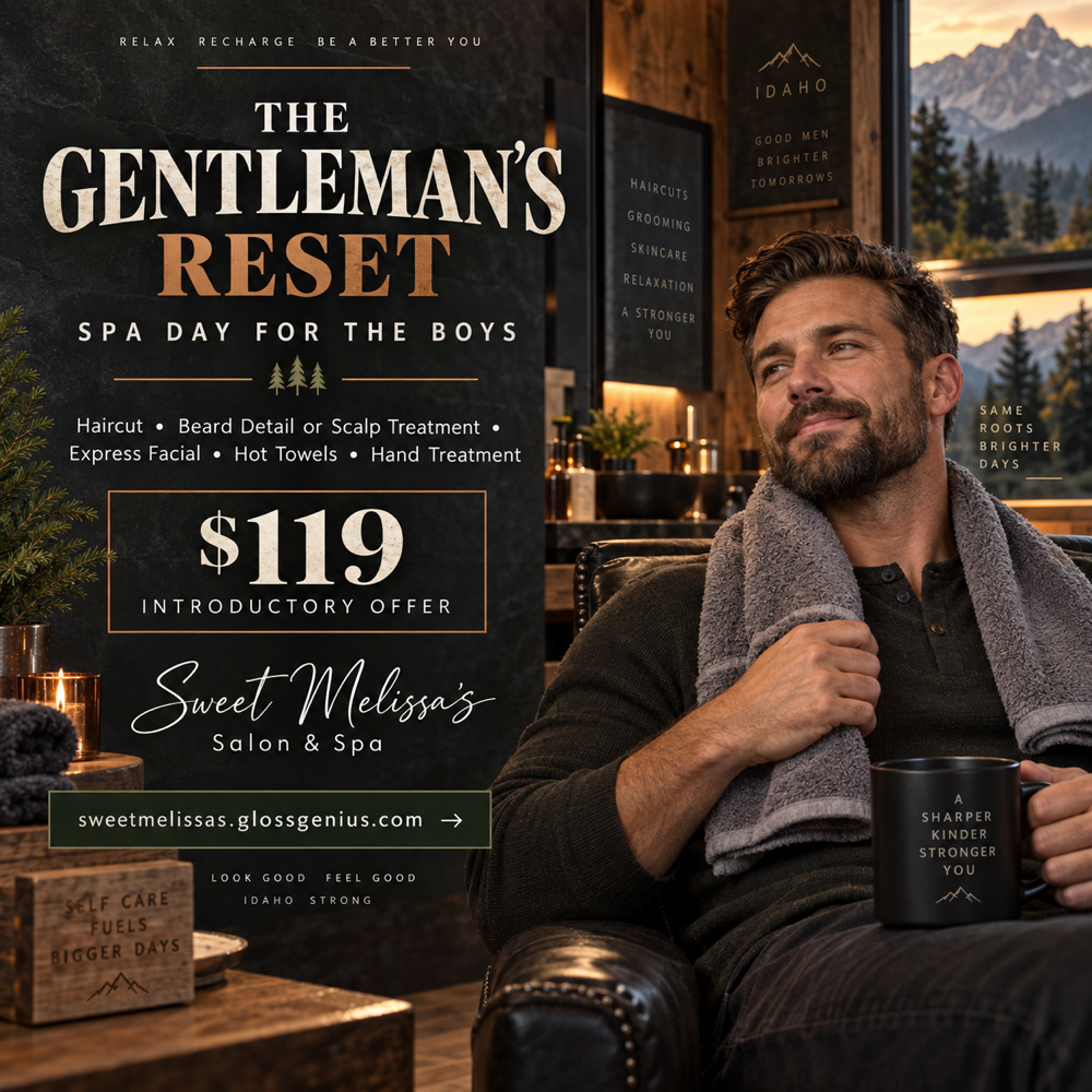The Gentlemen’s Reset at Sweet Melissa’s Salon & Spa in Weiser, ID