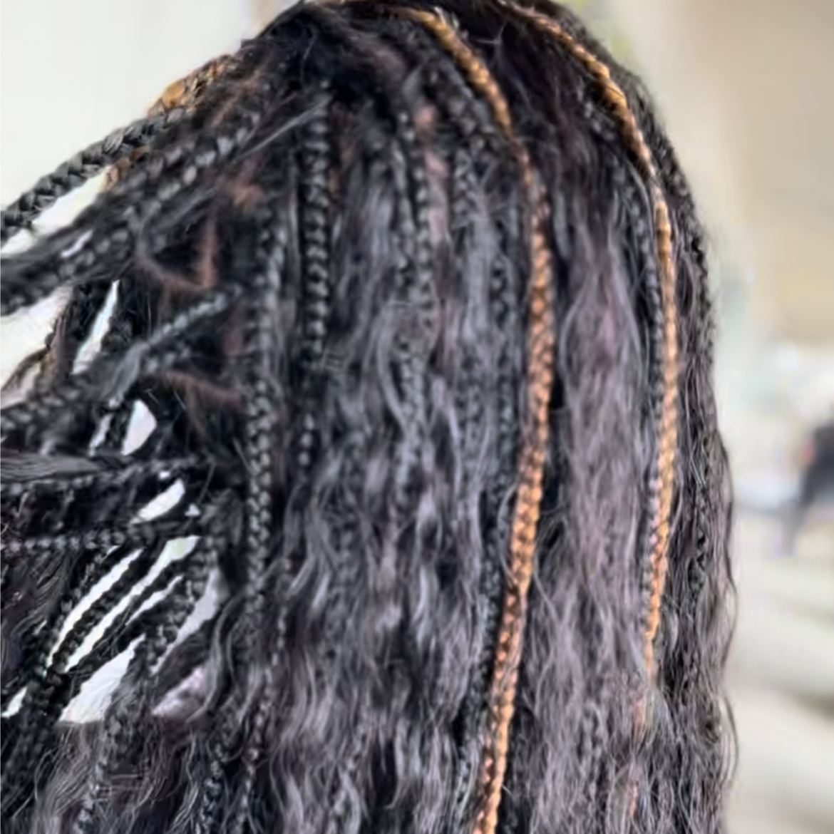 Boho Knotless Braids(Med/AvgLength) at BeYoutiful Beauty Barr in Houston, TX