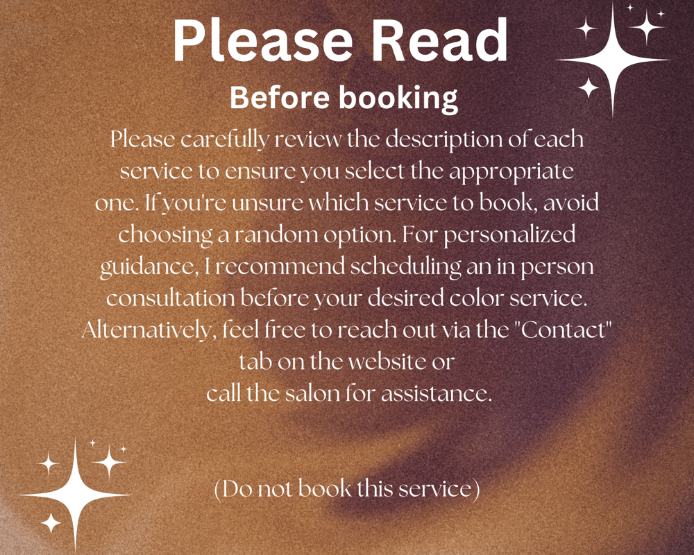 Please Read Before Booking