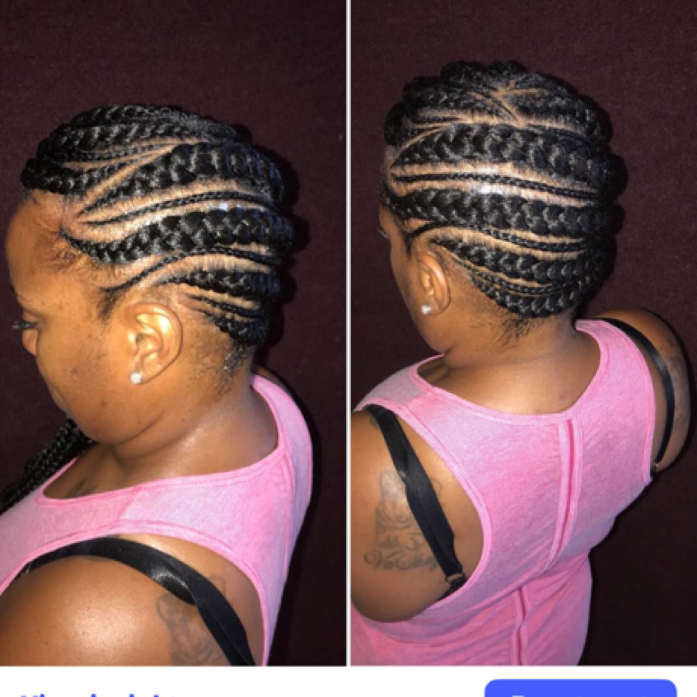 Large Lemonade Braids at Mame’s  hair braiding in Cordova, TN