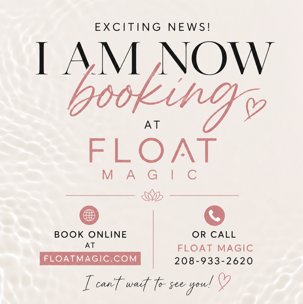 Now booking at Float Magic! at Ritual Beauty Co. in Twin Falls, ID