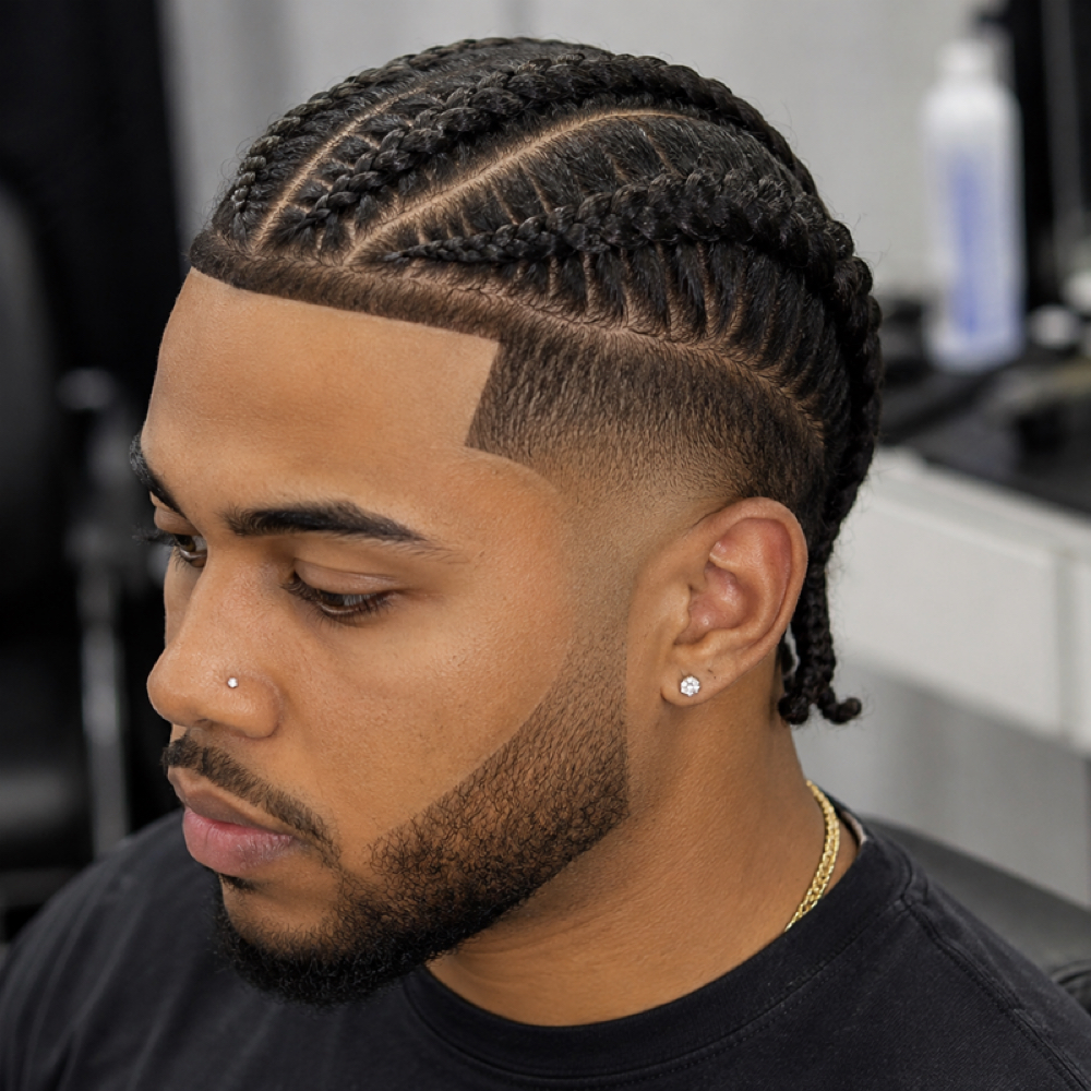 Men’s Braids + Haircut at Pearls Dry Bar in Brandon, FL